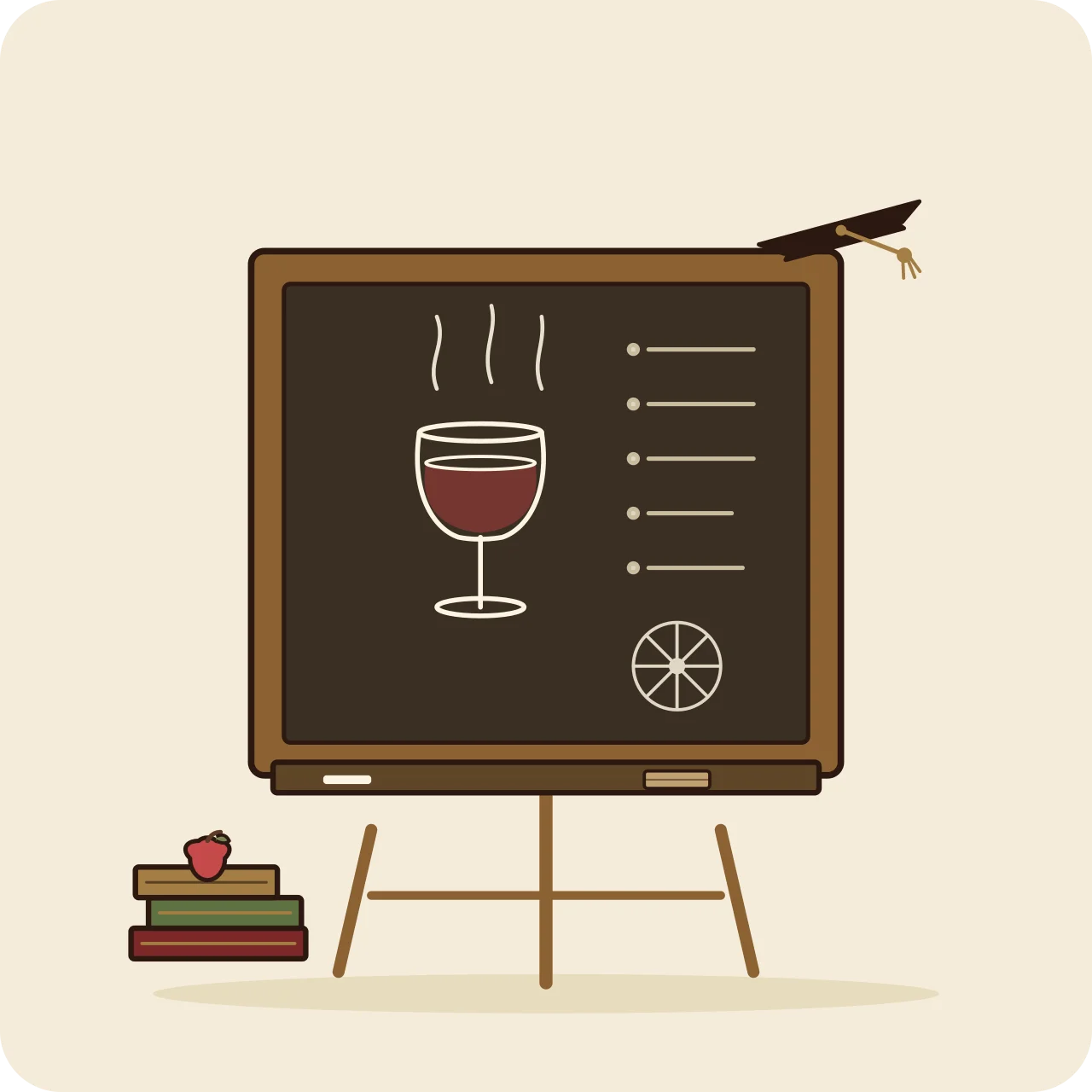 Ilustración de una cata de iniciación al vino
