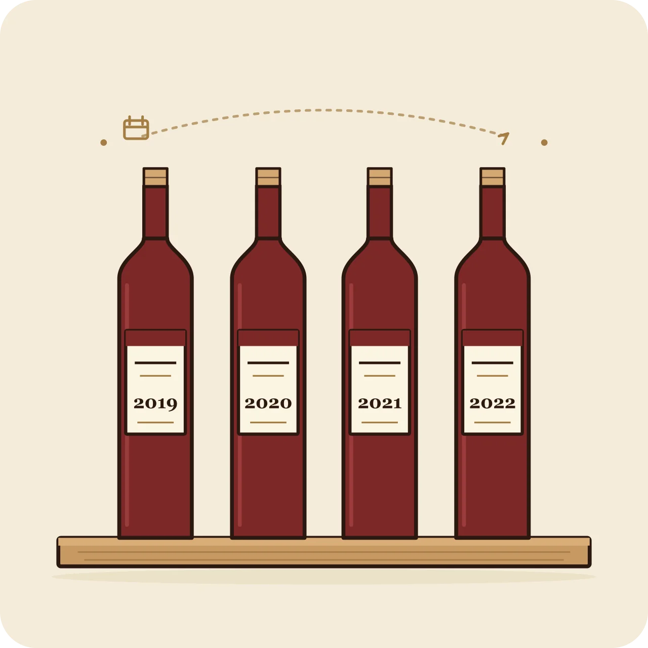 Ilustración de una cata vertical de vino
